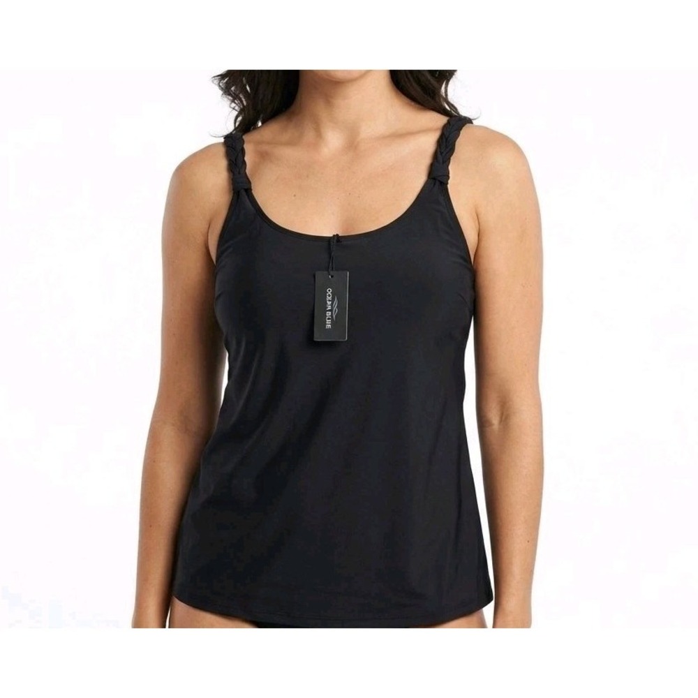 Ocean Blues Womens Tankini Top Swimsuit  one Piece Black Size‎  XL